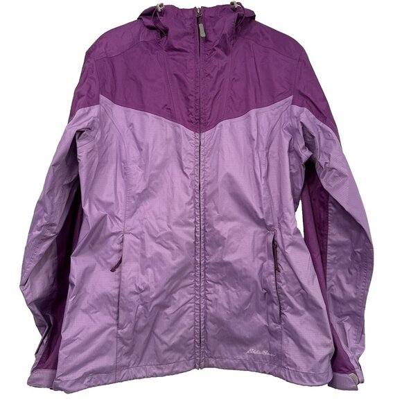 Eddie Bauer Women's Windbreaker Jacked Medium Hooded Long Sleeve Pockets Zipper - Picture 1 of 14